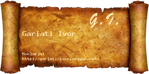 Garlati Ivor névjegykártya